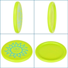 BangShou Throwing Disc for Children, Soft Flying Disc, Thickened with Cartoon Pattern for Children Sports (Green Sun)