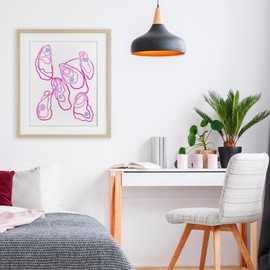 Stupell Industries Minimalist Pink Oysters Birch Framed Print Under Glass design by Lil' Rue, 21 x 17