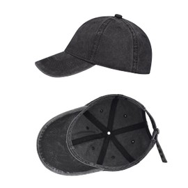 TSSGBL Oversize XL,XXL Baseball Hats for Big Head Men Women,Unstructured Vintage Washed Cotton Extra Large Dad Ball Caps Black