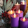 yunsheng Flameless Advent Candles Purple and Pink, 5 Inch Battery