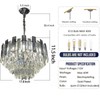 LANGLITIAODENG Crystal Chandeliers Dia 17.7" Modern Ceiling Light Fixture Adjustable