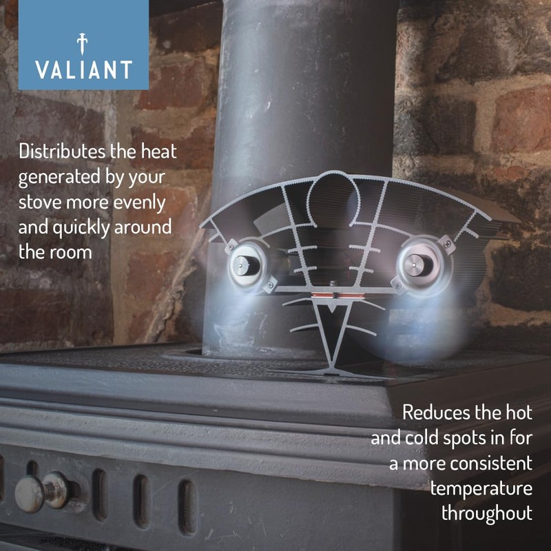 Valiant Whirlwind Stove Fan - Hot Air Circulation Heat Powered
