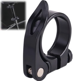 Bike Seat Post Clamp Aluminium Alloy Bicycle, Bike Seat Clamp - Seat Clamp Bike,Bike Seat Lock Clamp,Quick Release Seatpost Tube Clamp for Road Casual Bike (Black, 34.9mm)