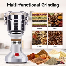 Goldtouch 550g Grain Mill Grinder 2000W Electric Stainless Steel Grain Grinder High-Speed Pulverizer Powder Machine for Dry Wheat, Oats, Corn, Pepper and Coffee Beans (550g Stand Type)