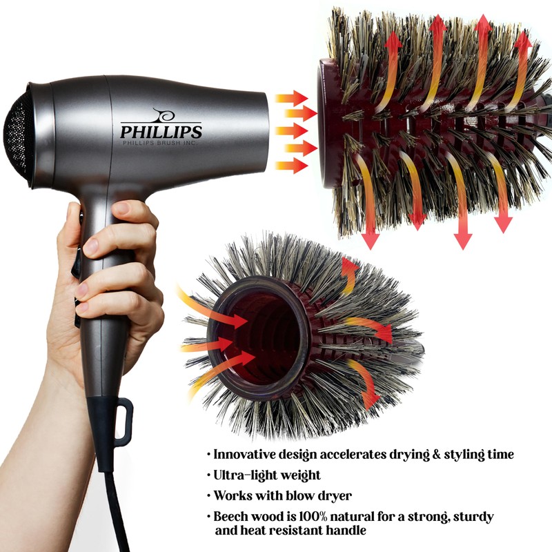 Phillips Brush Monster Vent 4 Professional Hair Brush (2.75” Diameter