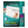 Avery 12449 Index Maker Translucent Dividers, 5-Tabs/Clear, Letter, 5 Sets/PK