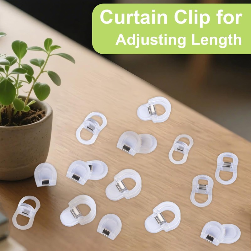 UFURMATE 20Pcs Curtain Clips for Adjusting Length Multi-Purpose Curtain Shortening