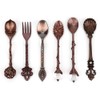 6 Pcs/Set Vintage Carved Coffee Spoons Teaspoons Retro Zinc Alloy