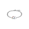 Lotus Steel Bracelet 2 Hearts Colourful Stones Silver No Gemstone,