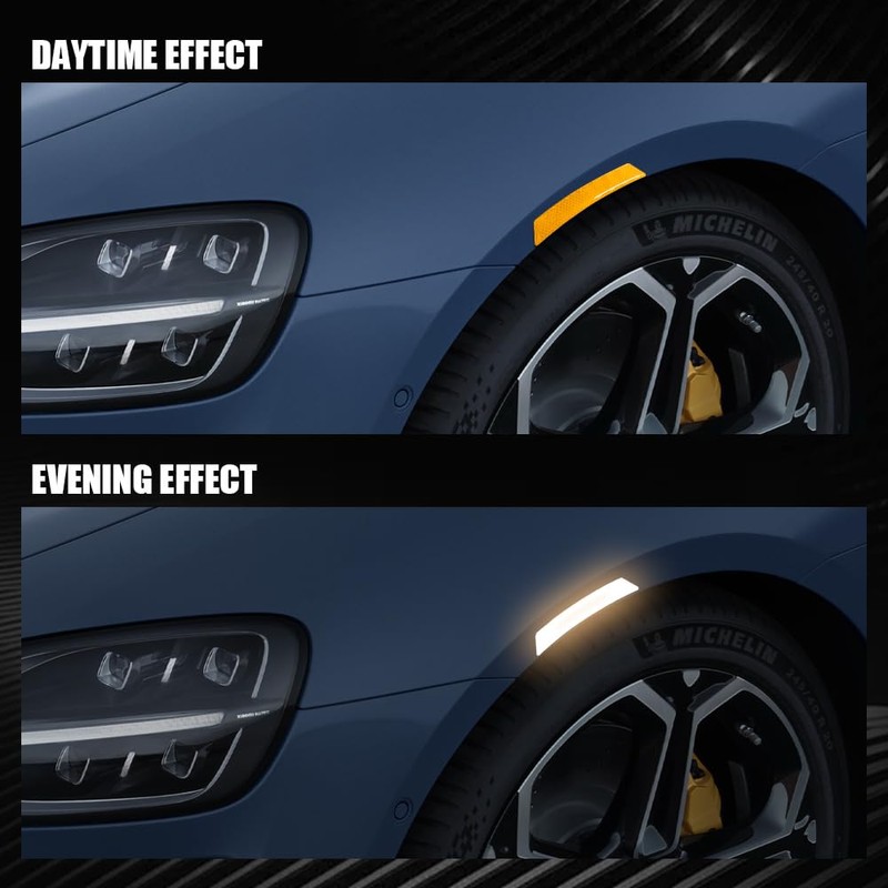 Lyxheth 2PCS Car Reflective Trim Side Marker Stickers, Side Reflectors