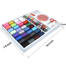 Renashed Sewing Kit with 100 Basic Sewing Accessories, 64 Spools of Thread Mini Sewing kit for Beginners,Traveller, Emergency, Whole Family to Mend and Repair