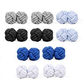 KGCGJVB 5 Pairs Cufflinks Set Silk Knot Fabric Cuff Links for Men Women Functional Cufflink Shirt Style Cuff Links Accessory