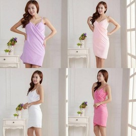 Quick-Wear Golf Sauna Shower Towel Robe Sleepwear Light Pink