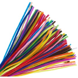 100 Cheniledrähte Pfeifenputzer 50cm bunt Biegeplüsch VBS Großhandelspackung