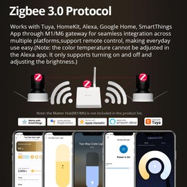 BENEXMART 12W Zigbee Smart LED Recessed Spotlight, Dimmable Recessed Ceiling Light, Anti-Glare, Works with Tuya App Control Alexa Google Voice Home, Tuya Zigbee Hub Required (24 Degree Beam Angle)