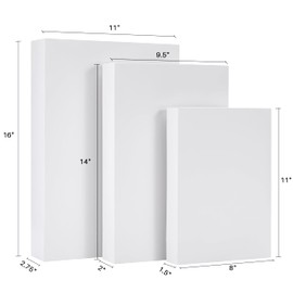 SUNCOLOR SUNCOLOR 12 Pack Assorted Sizes(4 Boxes 11", 4 Boxes 14", 4 Boxes 16") White Gift Boxes With Lids For Christmas, Birthdays and more