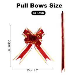 uxcell 50pcs Wine Red Pull Bows 5.9 Inch Wide Large Ribbon Gift Bows for Gift Wrapping Gift Baskets Decor Wedding Parties Birthday Florist Packaging and Decoration