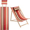 GORGECRAFT Cotton Beach Chair Replacement Canvas Red/Yellow Striped Pattern Chair