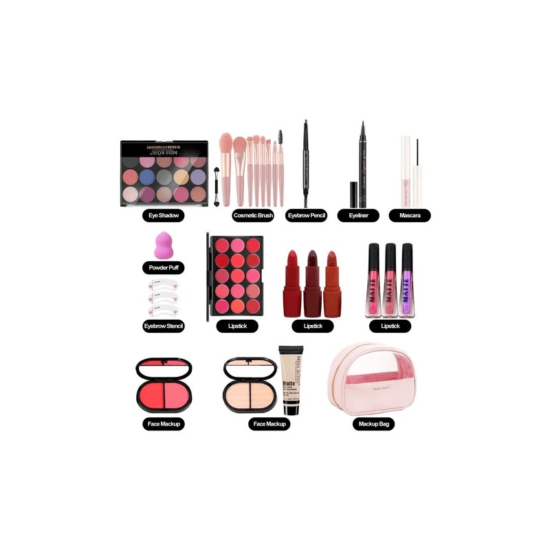 Set Completo De Maquillaje Malubero Impermeable y duradero