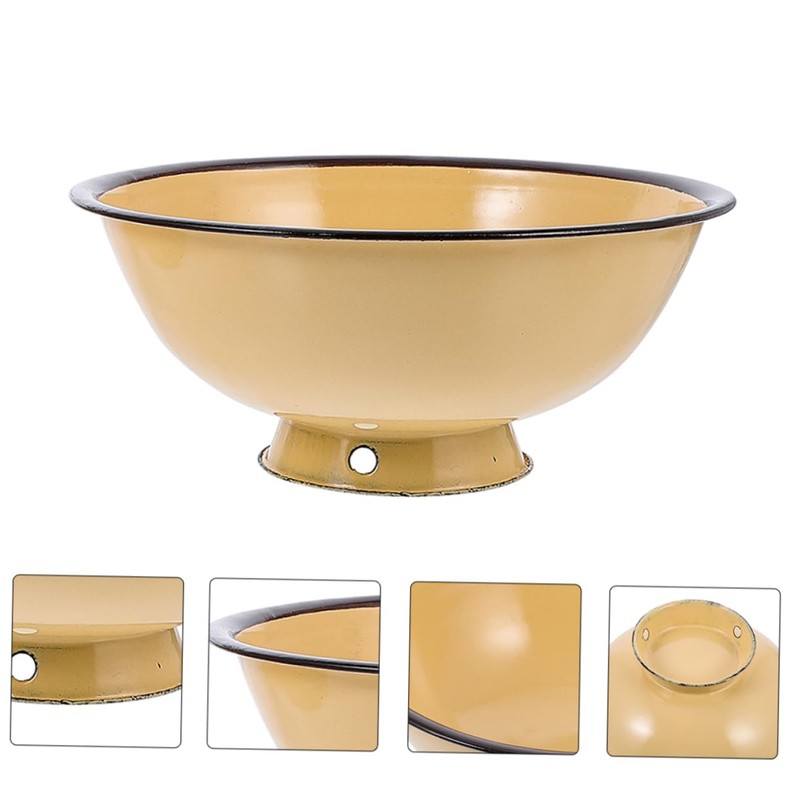 MAGICLULU Household Enamel Bowl Useful Instant Noodle Bowl Vintage Food