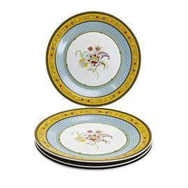 Gracie China by Coastline Imports Emperor Garden Porcelain Dinner Plate 10.5-Inch (Set of 4), Multicolor (Y6495-10.5/S4)