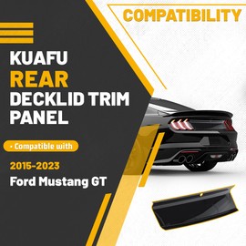 KUAFU Rear Decklid Panel Trim Compatible with 2015-2023 Ford Mustang GT, Trunk Center Boot Cover Decorative Board Trunk Center Lid External Accessories - Glossy Black