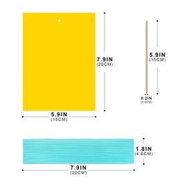 Landisun Fruit-Fly Sticky-Trap Outdoor Indoor Yellow Sticky Insect Traps Bug-Killer Catcher NonToxic and Odorless Dual Sided Twist Ties Included
