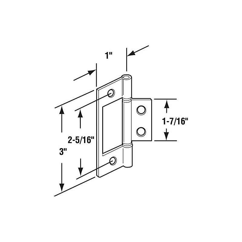 Prime-Line N 72738Bi-Fold Door, Non-Mortise Hinge, Matte Black (2 Pack)
