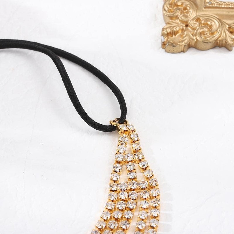 Aularso Cadena para el pelo con diamantes de imitación en