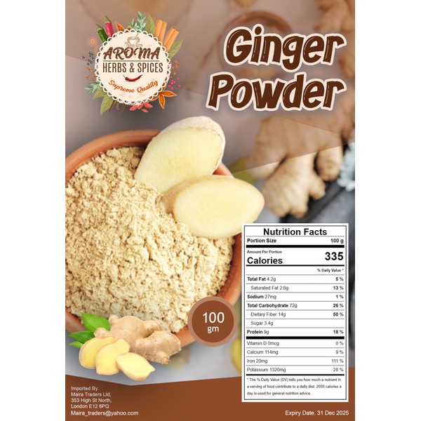 Ginger Powder | 100gm | Premium quality | 100% All-Natural | Gently Dried and Ground | No additives | Authentic