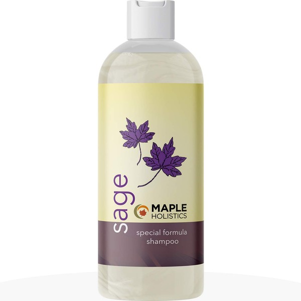 Natural Sage Shampoo for Dandruff and Dry Scalp Sulfate Free Anti Dandruff Itchy Flaky Scalp Antifungal Tea Tree Oil Rosemary Jojoba and Argan Oil for Thicker Hair Growth for Women and Men