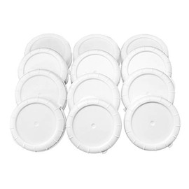 StanPac 12 (Dozen) New Replacement CAPS (48mm) for Glass Milk Bottles White Plastic Reusable Check Size