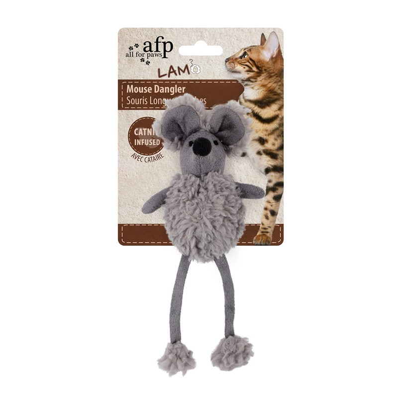 ALL FOR PAWS Lambswool Mouse Dangler Catnip Toy, Multi