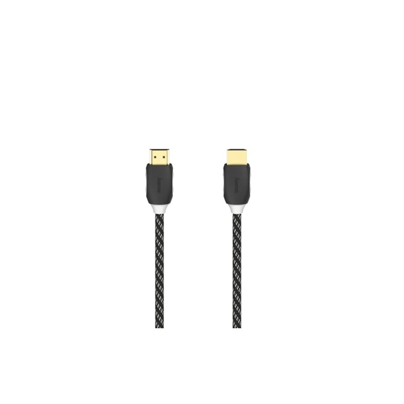Hama HS HDMI Ethernet Gold Tip Braided Cable, Black, 1.5