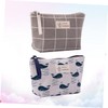 IWOWHERO 2pcs Canvas Makeup Bags Multi Function Toiletries Holders with