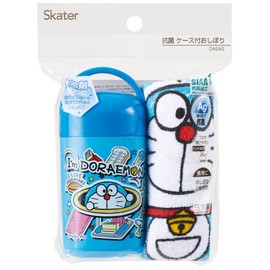 Skater OA5AG-A Anti-Bacterial Hot Towel Set, With Case, Doraemon, Stickers, Made in Japan, 12.6 x 12.0 inches (32 x 30.5 cm)