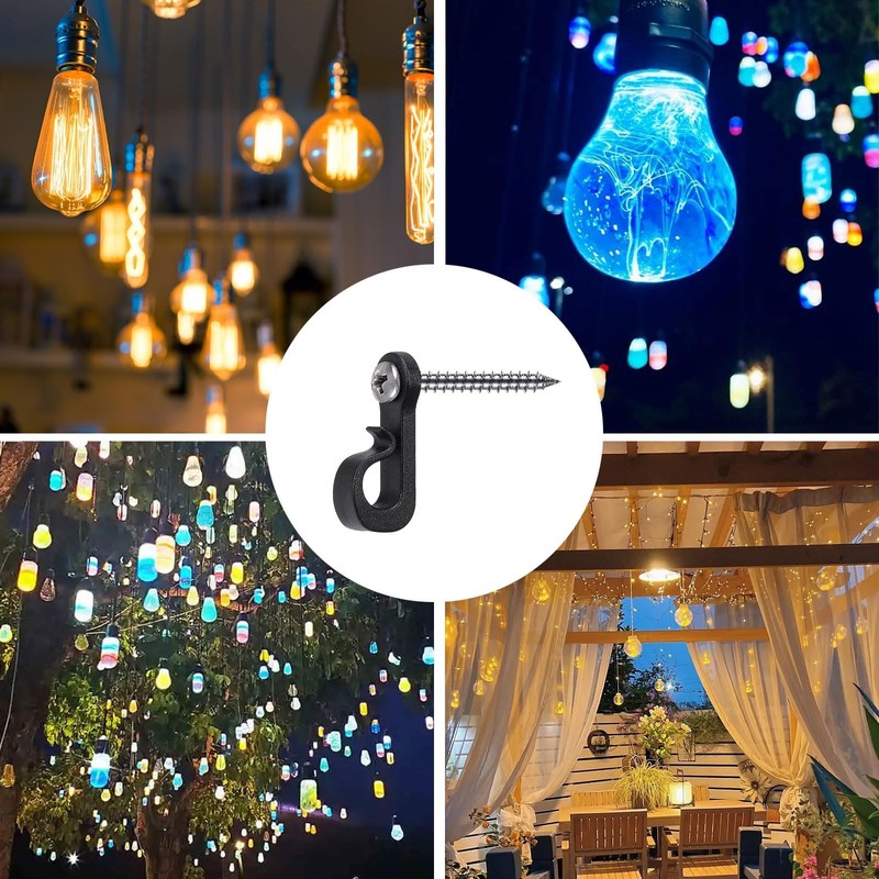Q-Hanger Screw Hooks, Fairy Lights Hooks with Screw, Christmas Lights