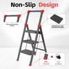3 Step Ladder, DIAMONDFORGE Folding Step Stool with Wide Anti-Slip