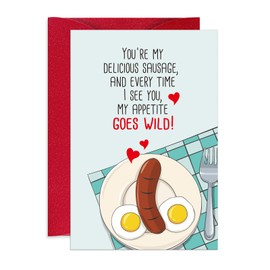 FLYAB Naughty Valentines Day Cards for Her/Him - Everytime I See You My Appetite Gose WILD Funny Valentine's Day Cards for Wife Husband Boyfriend Girlfriend with Envelope