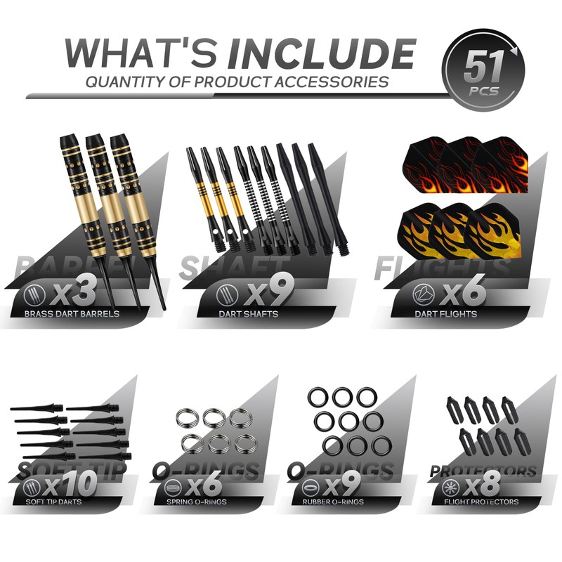 HUANQU Soft Tip Darts Set – 3 Pack Professional Darts