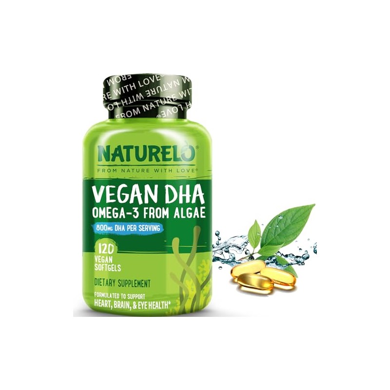 NATURELO Vegano DHA - Aceite Omega 3 de algas. 120