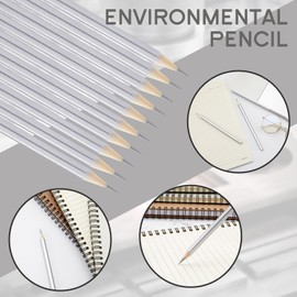 Gersoniel 36 Pack Metallic Marking Pencil Water Soluble Silver Pencils for Construction Workers Metal Work Plumbers Framers Carpenters Teacher Marking Tools, 6.9 Inches in Length (Silver)