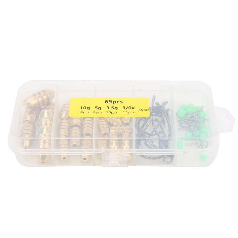 Fishing Accessories Kit Fish Gears with Threaded Bullet Weights Crank