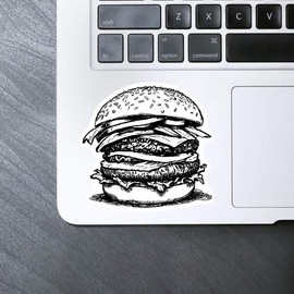 Medium 100mm 'Stacked Burger' Permanent Sticker Decal for Cars/Windows/Bins/Walls etc (DW00119661)