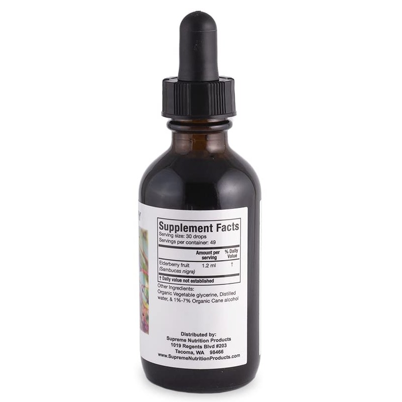 Supreme Nutrition Elderberry Tincture, 2 fl. oz | 1.2 ml