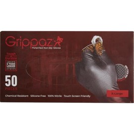 Grippaz Guantes desechables 100% nitrilo de resistencia superior de 6 mil, de grosor, agarre patentado de escamas de peces, resistente a los productos