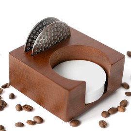 Ulirds 2 IN 1 Holder Stand For the Coffee Filter Paper and Espresso Puck Screen,Sapele Premium Solid Wood Organizer For Tidying Espresso Accessories(Filter Not Included) (for 58mm)