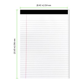 TAICHEUT 8 Pack Legal Pads 8.5x11, White Note Pads, 50 Sheet Writing Note Pad with Sturdy Cardboard Backing for Office, Daily Planning