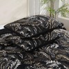 WONGS BEDDING Boho Quilt Set Queen,Black Paisley Floral Pattern Bedspread