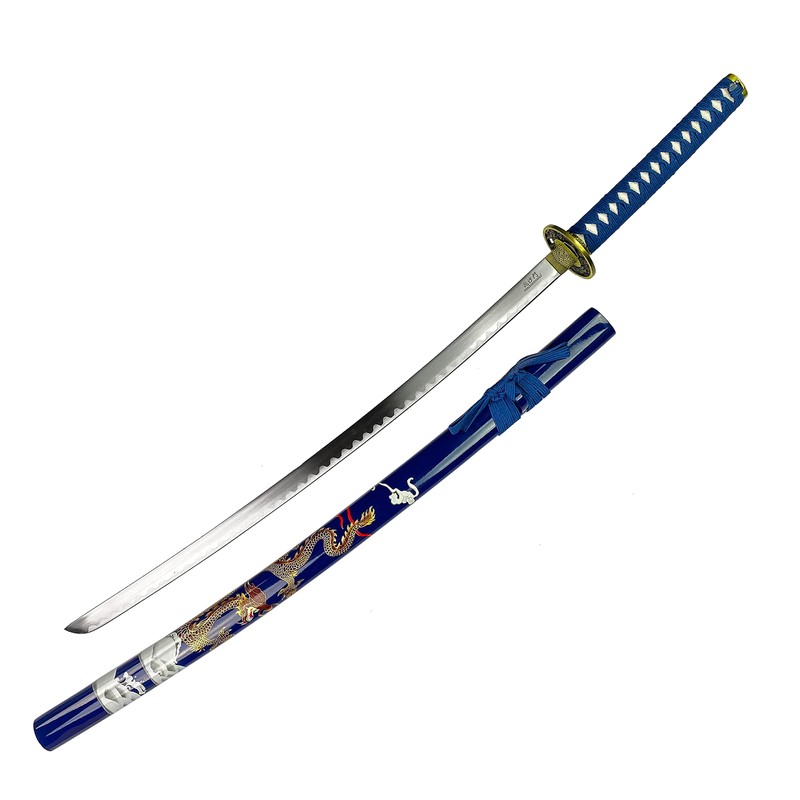 Bishamon 42 1/2" Samurai Sword Carbon Blade Dragon Scabbard Comes